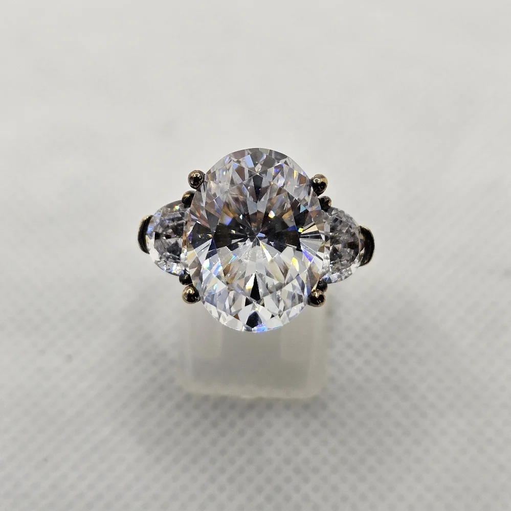 Victoria Wieck Vintage Real Quartz Ring Gold Vermeil Size 8! RARE - Picture 7 of 11